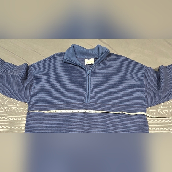 Aerie Offline Home Stretch Ribbed Oversized Boyfriend Quarter Zip Sweater Size M - Picture 4 of 8